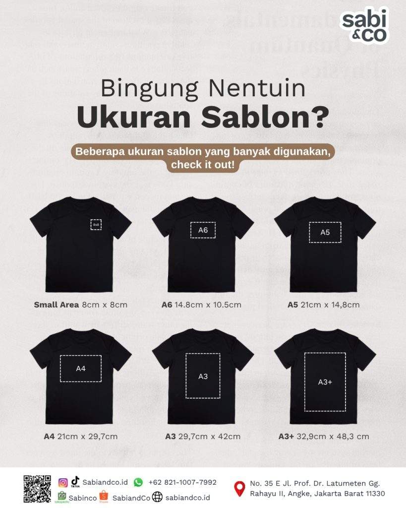 Ukuran Sablon pada Kaos